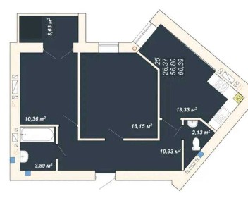 Продається 2-х кімнатна квартира в центрі міста.