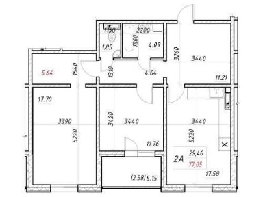 Простора 2к S=77.05м² в ЖК Деснянський. Є-оселя, Є-ремонт. Без комісії