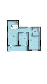 Продаж 2-кімнатної квартири з виглядом на озеро