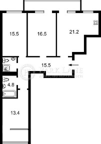 Без % Продам 3к квартира 95 кв. м. Олеся Олександра 1 ЖК Варшавський 2