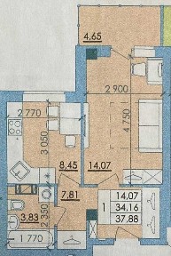 1-кім. в ЖК Пелюстковий