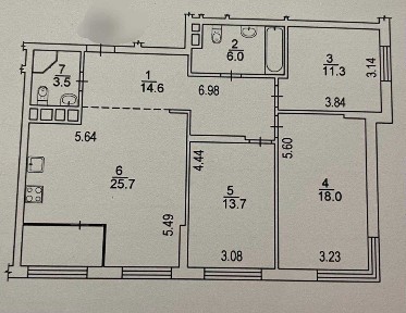 3-комнатная видовая квартира ЖК Галактика
