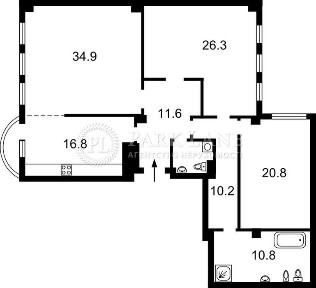 Тихий центр, квартира з вашим ремонтом, Кониського Тургенівська 46/11
