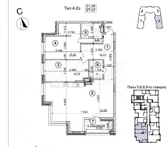 Продаж 3к квартири 9м2 в ЖК <a href='/newbuilding/531/view/zk-crystal-park'>Crystal Park</a> Tower пр-т Берестейський, 42