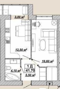 Продається 1-кімнатна квартира в Центрі.