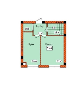 1-кімнатна в Чернівцях (Чагор) з газовим котлом та розтермінуванням