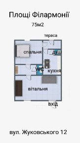 2х кім. Loft площа Філармонії до 6х осіб