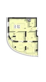 Продаж 2-кімнатної квартири з терасою та виглядом на озеро