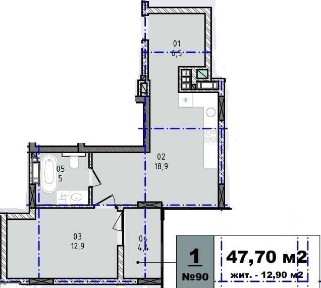 Продаж 1 кім. квартири в ЖК 