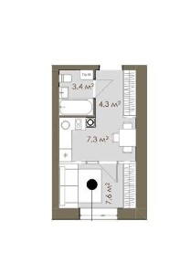 1м2 =700уе Продам однокімнатну смарт квартиру. Розстрочка. Забудовник