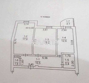 2-кімнатна квартира у малоквартирному будинку з газом