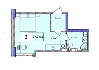 Продажа квартири Смарт 27,2 м² Теремки 2, Солом'янський р-н