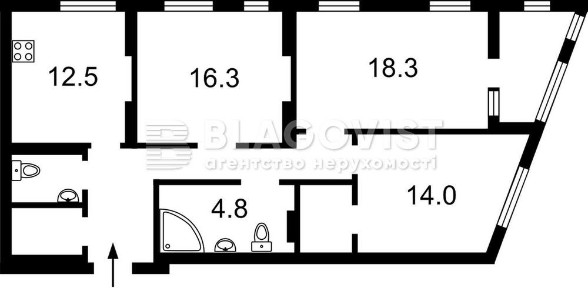 ЖК Малахіт Супер варіант 3 кімнатної квартири з Дизайнерським ремонтом