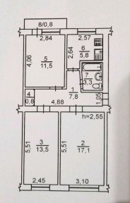Продам 3-х комнатную картиру на ЮТЗ / Южная Сертификат!