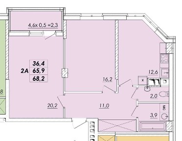 2 комнатная 69 кв. м Черемушки