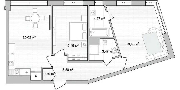 Продаж 2-кімнатної квартири 68 м², Добра, 1
