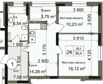 *2-х ко квартира в Новом ЖК на Слободке. длительная рассрочка!