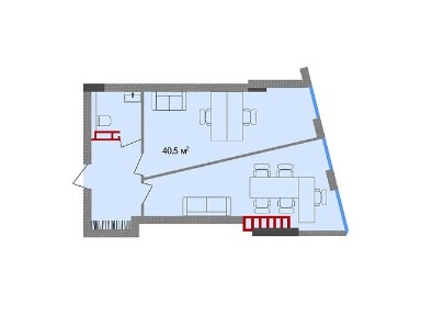 Продаж офісного приміщення 40.5 кв. м. на 2 поверсі на вул. Крушельницької Соломії 18, одинадцятиповерхова будівля • ID 33051378