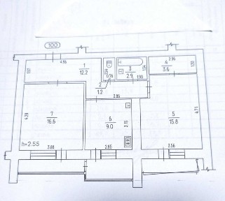Квартира 2-х кімнатна на Дніпрі в Каневі для ВАС 65 кв м