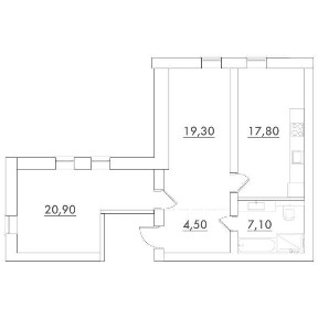 2-кімнатна 69,6 м2 в новому сучасному ЖК Desna Park Residence (єОселя)