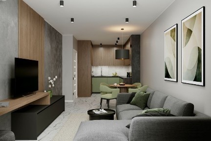 Продається 1 кімнатна (евродвушка), видова квартира 59 м. кв. жк