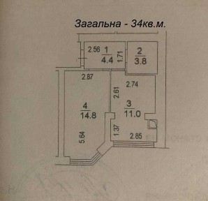 Продажа 1-комнатной квартиры 34 м², Миру, 10