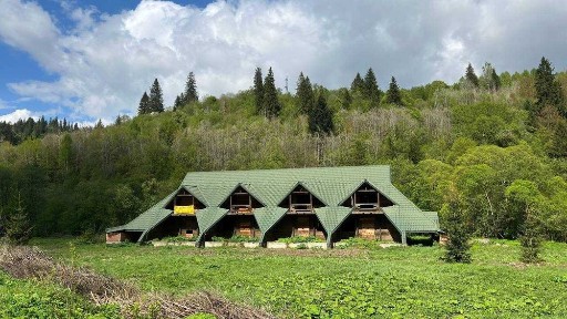 4 спарені котеджі з дерев'яного зрубу в селі Тухля!