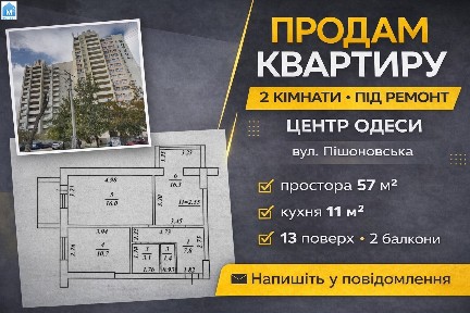 2-кімнатна квартира в центрі Одеси