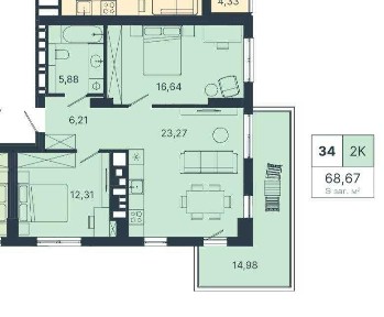 Продаж 2-кімнатної квартири у ЖК «Шелест», вул. Студинського