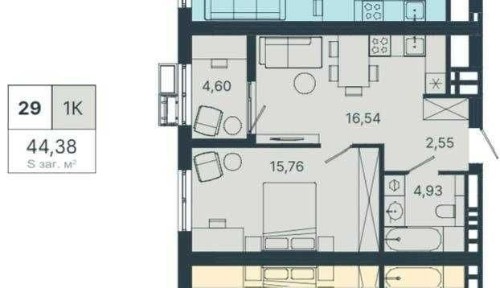 Продаж 1-кімнатної квартири у ЖК «Шелест», вул. Студинського