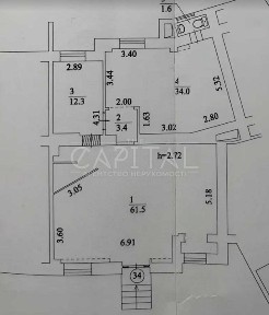 Нежитлове фасадне приміщення, 113 м², 1 поверх)