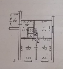 Продаж 2-кімнатної квартири під ремонт