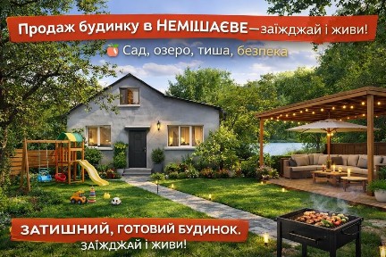 Акція! Продаж будинку в Немішаєве - заїжджай і живи! Сад, озеро, тиша, безпека