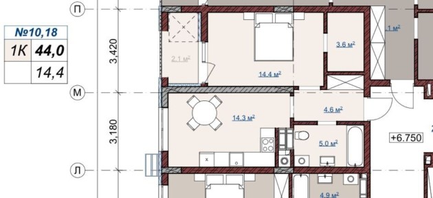 ВІДДІЛ ПРОДАЖУ 880 $ за м2 Продаж 1 кімнатної квартири у ЖК Terra M