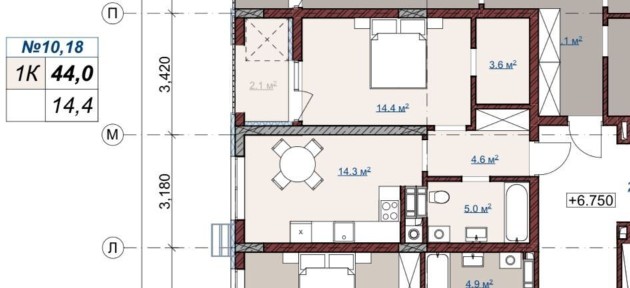 ВІДДІЛ ПРОДАЖУ 880 $ за м2 Продаж 1 кімнатної квартири у ЖК Terra M