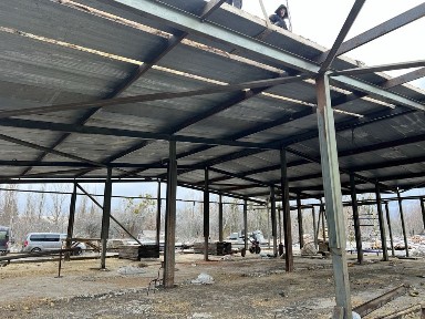 Металевий каркас під СТО, фруктосховище, розібран