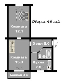 2к квартира, Правый берег - ул. Дудыкина, 2-й этаж, не торцевая
