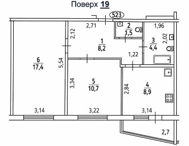 Продаж 2-кімнатної квартири 53.7 м², Бориса Гмирі вул., 22б