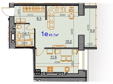Продаж 1кк 45.7м2. ЖК Курортний. Є-Оселя.