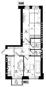 Продаж 2-кімнатної квартири в ЖК СENTER, с. Білогородка
