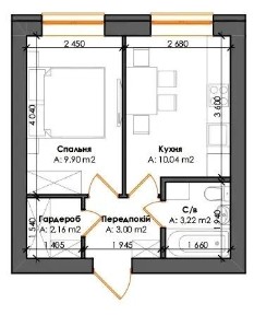 Продаж повноцінної 1к квартири 28,32м2 в Гатному