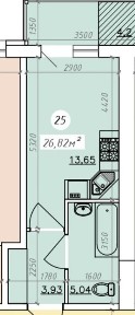 Продаж 1к. квартири -студии в новобудові м. Кропивницький