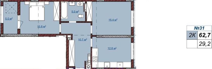 Продаж 2 кім. квартира від забудовника ЖК Terra M / 62.7 м / 1 черга