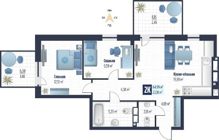 Продаж 2 кім. квартири VERO бічна вул. Стрийської 64,99 м2