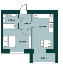 Продаж 1-кімнатна квартира 43,7 м. кв. За 38000$, ВИГІДНЕ оформлення
