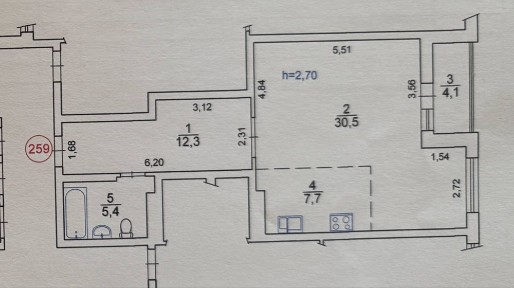 Продаж 1к квартири 60м2 ЖК Багговустівський Загорівська 25