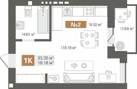 Продаж квартири у новобудові, 1но-кімнатна 33кв. м. ЖК (Park Residence)