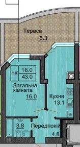 ЖК Резиднція 1-кім з терасою ВИГЛЯД НА ФОНТАН зданий будинок