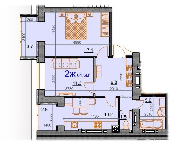 Продаж 2кк 61.5м2. ЖК Курортний. Є - Оселя.