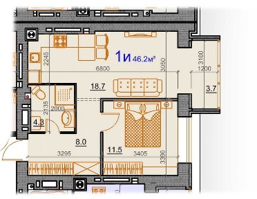 Продаж 1кк 46,2м2. ЖК Курортний. Є-Оселя.